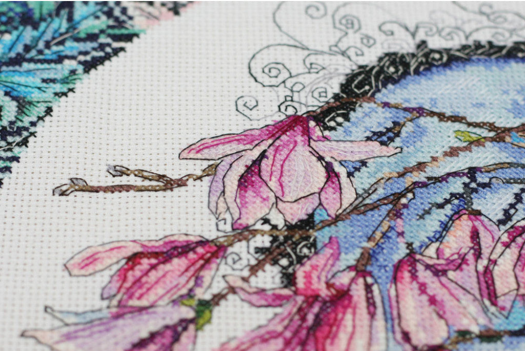 Counted Cross stitch kit Spring flowers DIY Abris Art