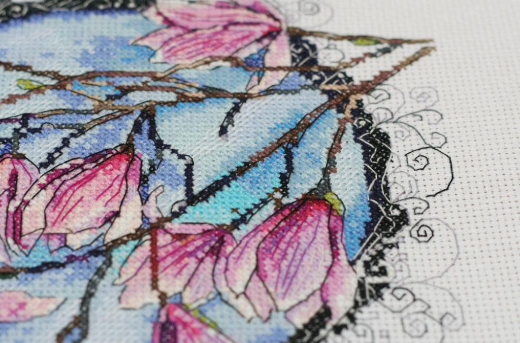 Counted Cross stitch kit Spring flowers DIY Abris Art