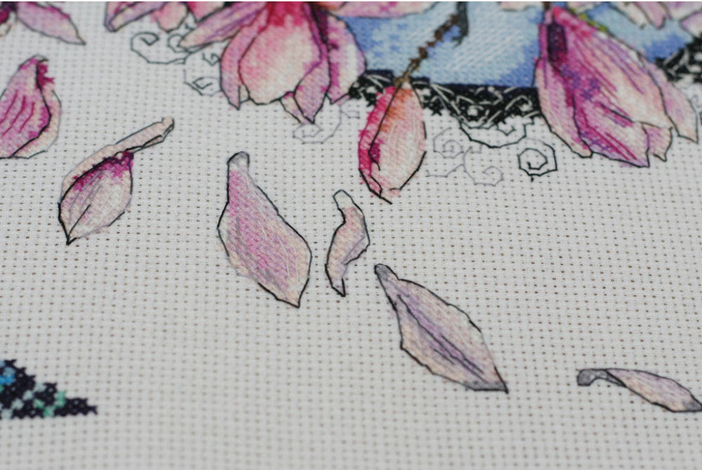 Counted Cross stitch kit Spring flowers DIY Abris Art