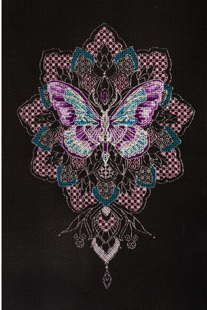 Counted Cross stitch kit Butterfly DIY Abris Art