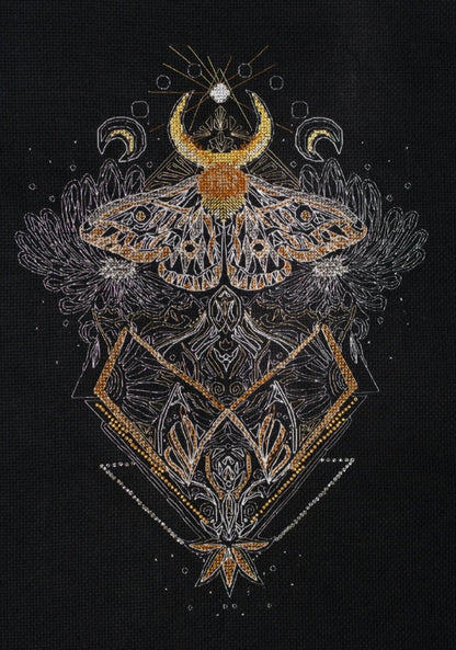 Cross stitch kit Moth DIY Abris Art