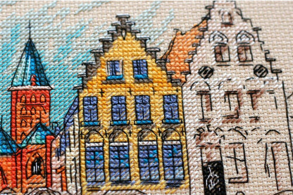 Counted Cross stitch kit "Colored town" DIY by Abris Art