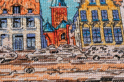 Counted Cross stitch kit "Colored town" DIY by Abris Art