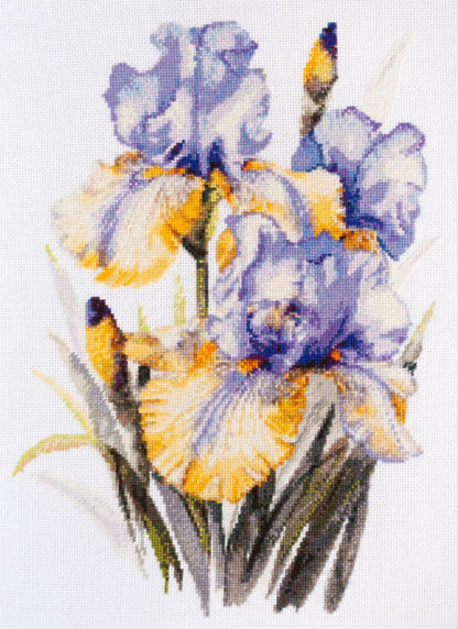 Counted Cross stitch kit Irises Flowers DIY Abris Art