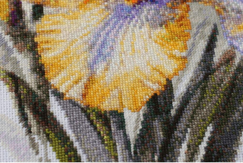 Gezähltes Kreuzstichset Irises DIY Unbedruckte Leinwand