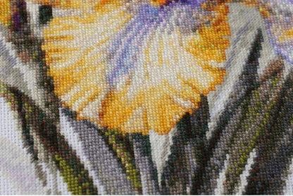 Counted Cross stitch kit "Irises Flowers" DIY by Abris Art