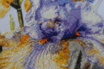 Counted Cross stitch kit "Irises Flowers" DIY by Abris Art