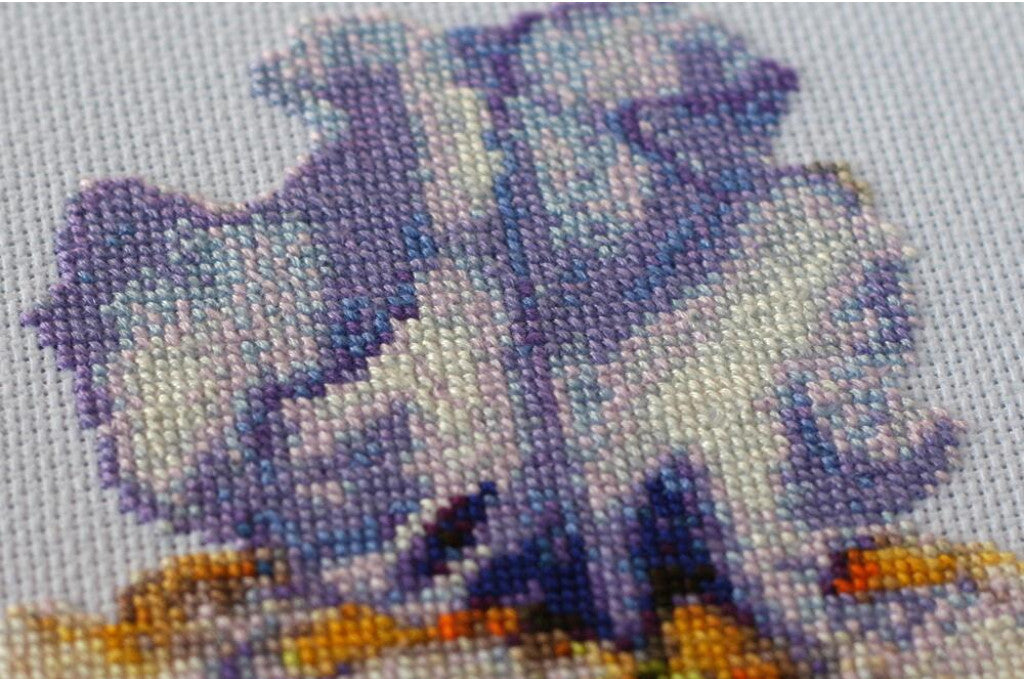 Gezähltes Kreuzstichset Irises DIY Unbedruckte Leinwand