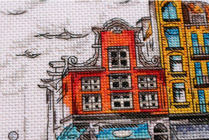 Counted Cross stitch kit "Colorful Town" DIY by Abris Art
