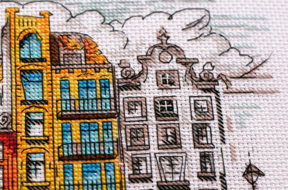 Counted Cross stitch kit "Colorful Town" DIY by Abris Art