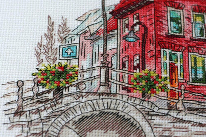 Counted Cross stitch kit "Colorful Town" DIY by Abris Art