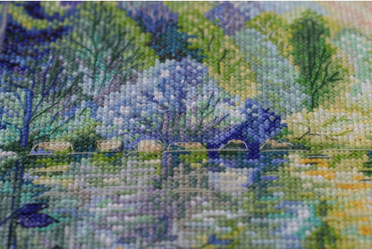 Counted Cross stitch kit "Dawn over the river" DIY by Abris Art