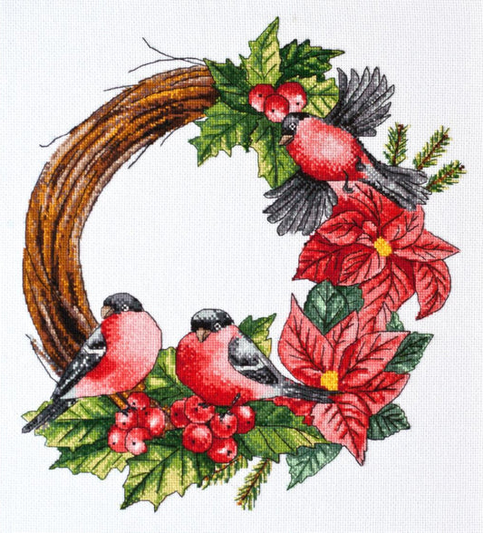 Counted Cross Stitch Kit Christmas wreath DIY Abris Art