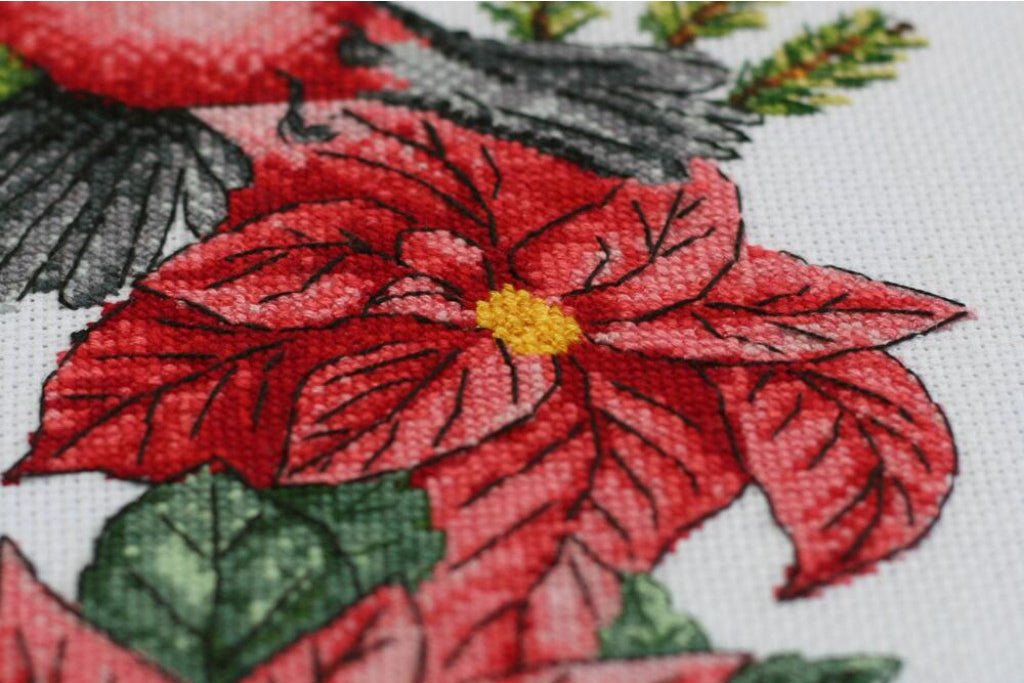 Kit de broderie au point de croix compté Couronne de Noël DIY Toile non imprimée 