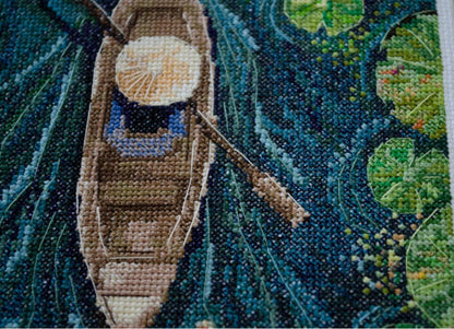 Counted Cross Stitch Kit "One in a Canoe" DIY by Abris Art