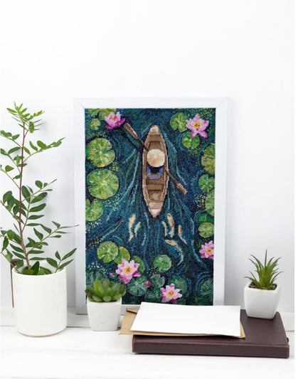 Counted Cross Stitch Kit "One in a Canoe" DIY by Abris Art