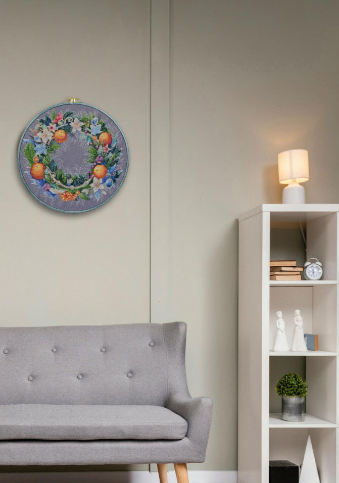 Counted Cross Stitch Kit "Flower wreath" DIY by Abris Art