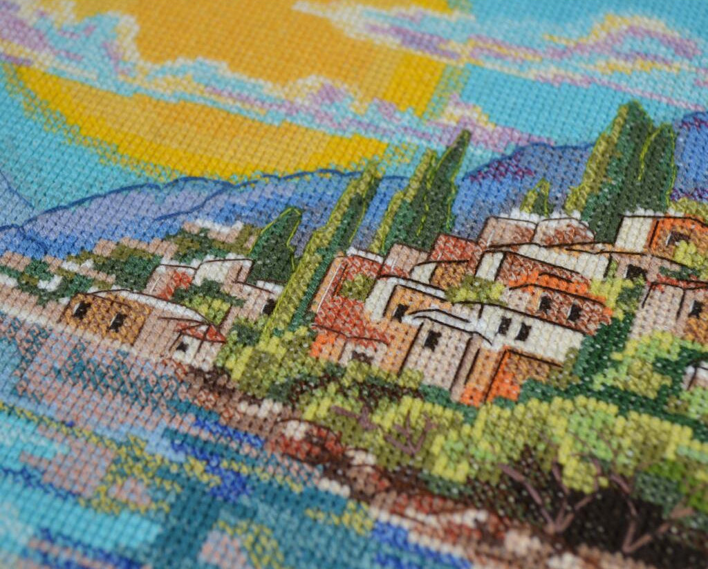 Counted Cross Stitch Kit The sun of Sicily DIY Abris Art