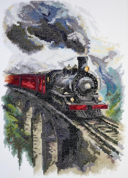 Counted Cross Stitch Kit Train Eastern Express DIY Abris Art