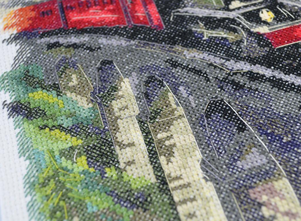 Counted Cross Stitch Kit Train Eastern Express DIY Abris Art