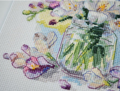 Counted Cross Stitch Kit "First Bouquet" DIY by Abris Art