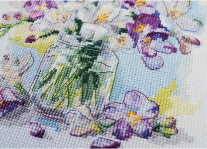 Counted Cross Stitch Kit "First Bouquet" DIY by Abris Art