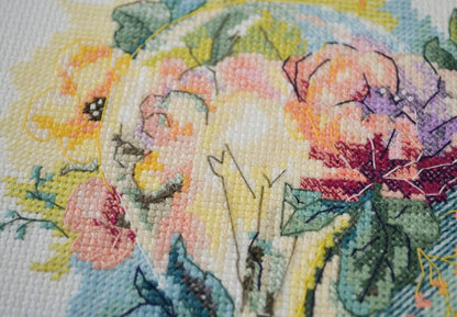 Counted Cross Stitch Kit "Bright flowers" DIY by Abris Art