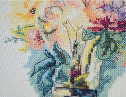 Counted Cross Stitch Kit "Bright flowers" DIY by Abris Art