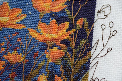 Counted Cross Stitch Kit "Night flowers" DIY by Abris Art
