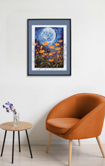 Counted Cross Stitch Kit "Night flowers" DIY by Abris Art