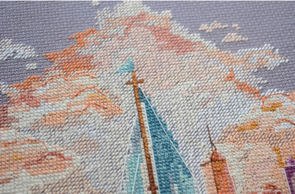 Counted Cross Stitch Kit "On the Waves of Adventure" DIY by Abris Art