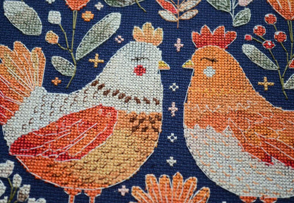 Counted Cross Stitch Kit "Chicken Friends" DIY by Abris Art