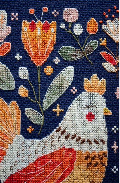 Counted Cross Stitch Kit "Chicken Friends" DIY by Abris Art