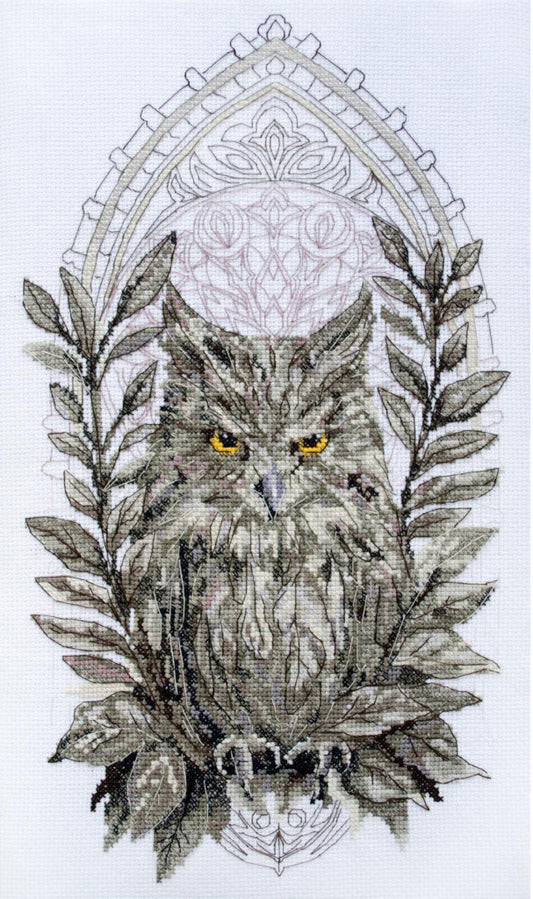 Kit de point de croix compté Hibou DIY Toile non imprimée 