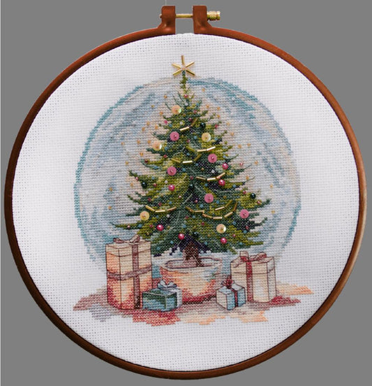 Kit de point de croix compté Sapin de Noël DIY Toile non imprimée 