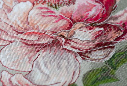 Counted Cross Stitch Kit "Peony flower" DIY by Abris Art