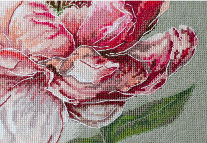 Counted Cross Stitch Kit "Peony flower" DIY by Abris Art