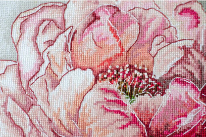 Counted Cross Stitch Kit "Peony flower" DIY by Abris Art