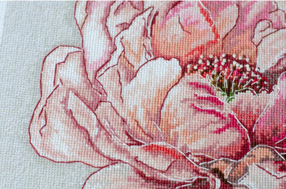 Counted Cross Stitch Kit "Peony flower" DIY by Abris Art
