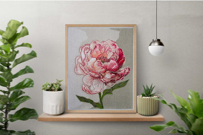 Counted Cross Stitch Kit "Peony flower" DIY by Abris Art