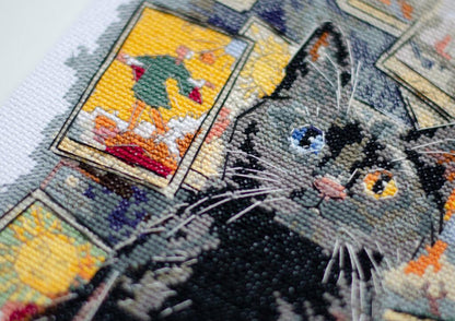 Counted Cross Stitch Kit "Black cat" DIY by Abris Art