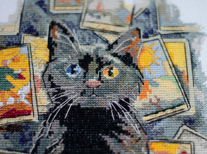 Counted Cross Stitch Kit "Black cat" DIY by Abris Art