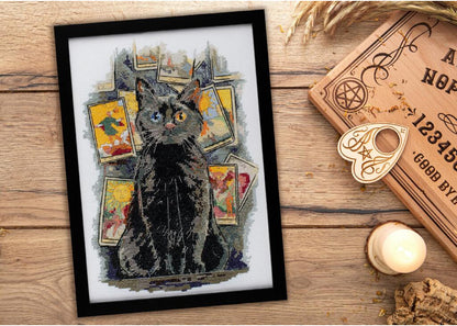 Counted Cross Stitch Kit "Black cat" DIY by Abris Art