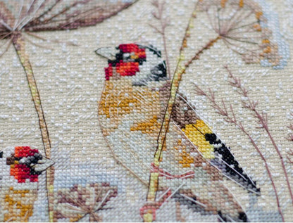 Counted Cross Stitch Kit "Winter birds" DIY by Abris Art
