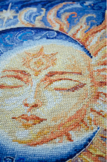Counted Cross Stitch Kit "Moon and Sun" DIY by Abris Art