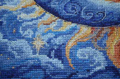 Counted Cross Stitch Kit "Moon and Sun" DIY by Abris Art