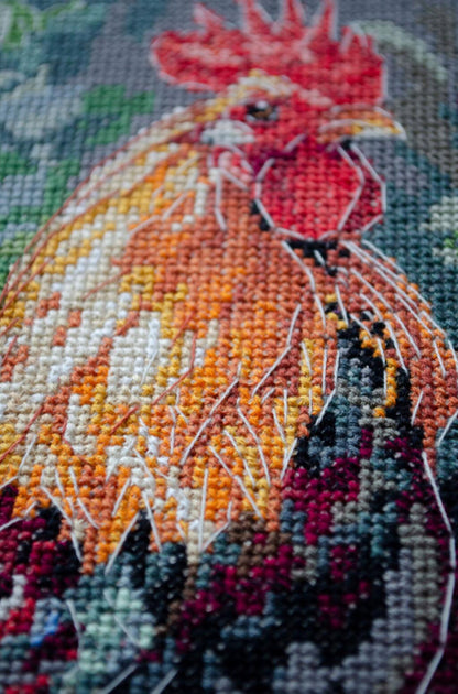 Counted Cross Stitch Kit "Rooster in the Yard" DIY by Abris Art