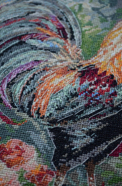 Counted Cross Stitch Kit "Rooster in the Yard" DIY by Abris Art