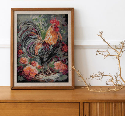 Counted Cross Stitch Kit "Rooster in the Yard" DIY by Abris Art