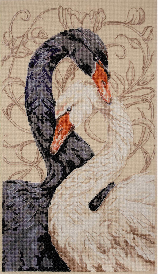 Counted Cross Stitch Kit Swans DIY Abris Art